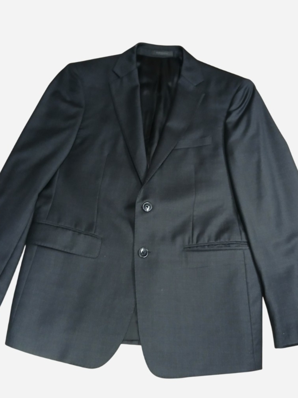 Calvin Klein Mens 40S Suit Jacket Blazer Black 100% Wool 2 Button Vent Short